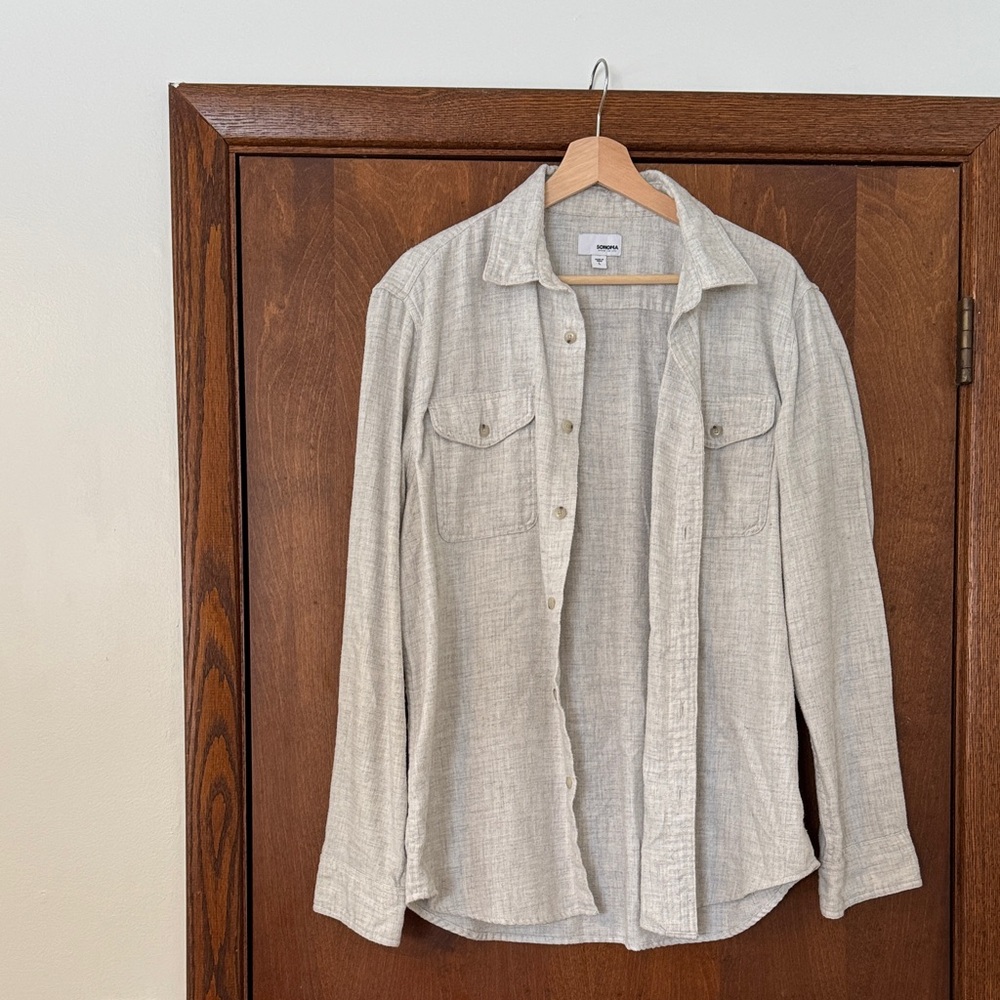 Men's Beige/Grey Sonoma Button Down